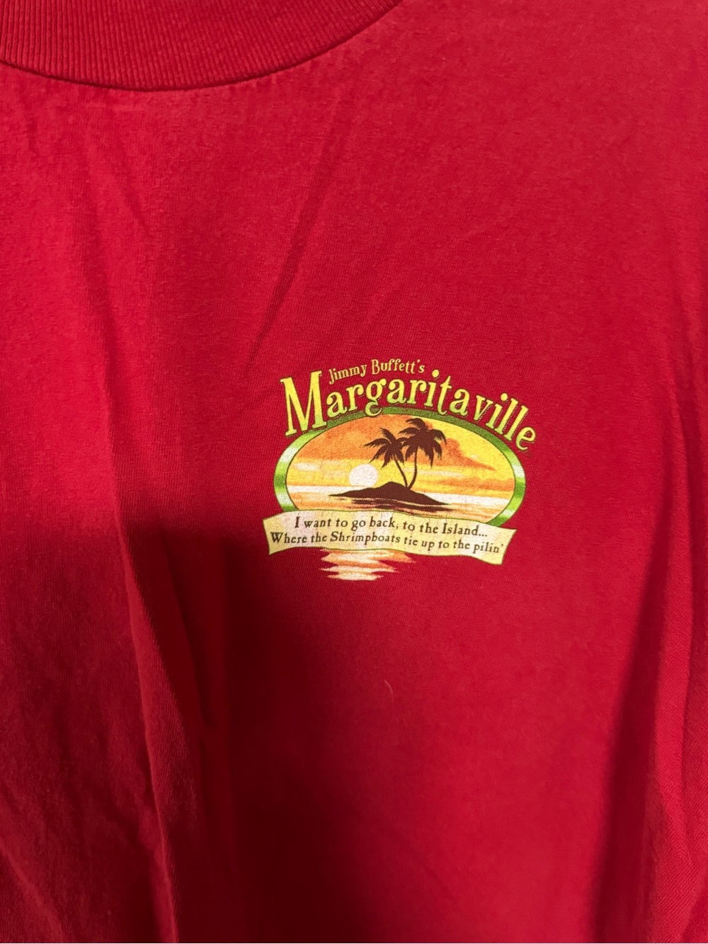 Margaritaville Red Short-Sleeve Tee with Tropical Chest Graphic - Picture 2 of 3